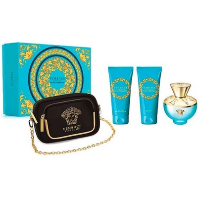 Versace Dylan Turquoise EDT 100 ml + tělové mléko 100 ml + sprchový gel 100 ml + kabelka dárková sada