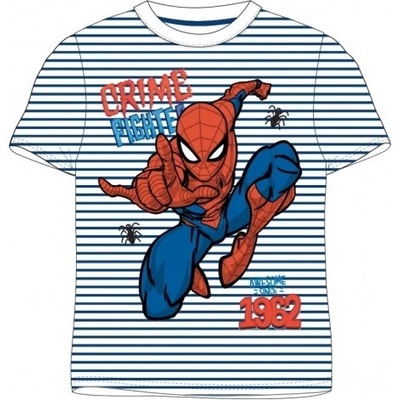 E plus M chlapčenské tričko s krátkym rukávom Spiderman pruhy tm. modré