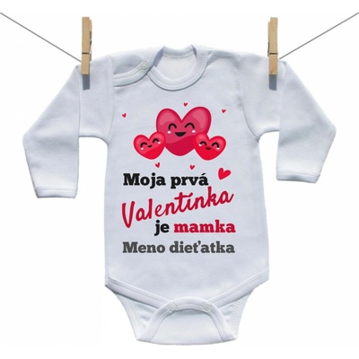 Boodyy Body s dlhým rukávom Moja prvá Valentínka je mamka