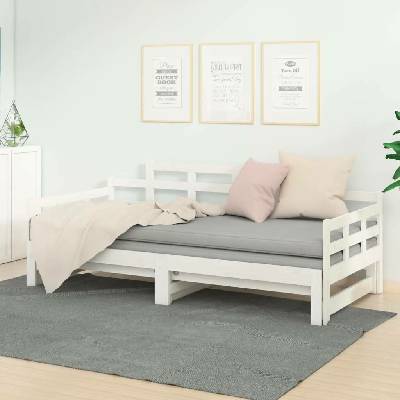 Nábytek XL 820348 Výsuvná postel bílá masivní borovice