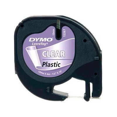 DYMO originální páska do tiskárny štítků, DYMO, 12267, S0721530, černý tisk/průhledný podk (S0721530)