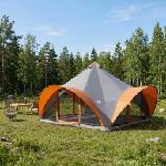 vidaXL Палатка типи Сив и оранжев 18-човека Полиестер и стомана (42028621) Палатка