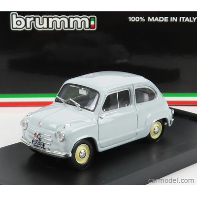 Brumm Fiat 600 Berlina I Series 1955 1:43 Grigio Perla - Světle Šedá