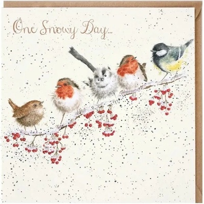 Vánoční přání Wrendale Designs "One Snowy Day" - Ptáčci