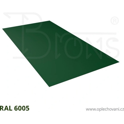 Brons Rovinný plech 1000 x 2000 mm tmavě zelená