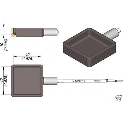 JBC C470SP42 – pájecí lázeň v kartuši 40 × 40 mm