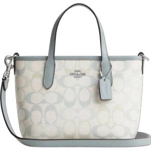 Coach Дамска чанта Coach City Mini Tote, Signature Canvas, Синя (CEK82-BLUE)