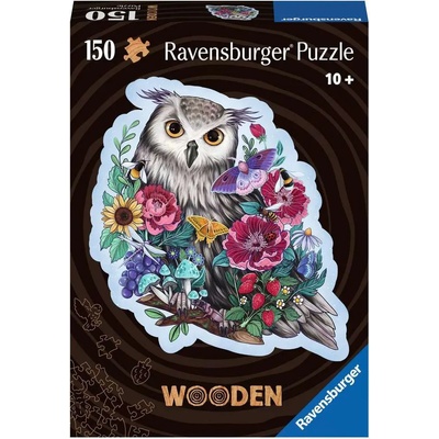 Ravensburger - Puzzle Wooden outline puzzle: Mysterious Owl - 150 piese