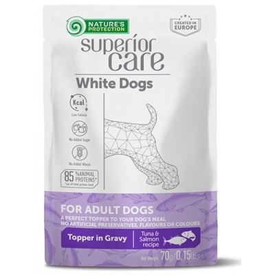 AKVATERA Nature's Protection White Dogs Digestive Care Adult with Tuna Salmon, пауч за пораснали кучета с бяла козина с риба тон и сьомга - с грижа за храносмилателната система, Литва - 70 гр