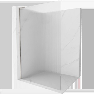 Mexen Kioto L стена за душ Walk-in 100 x 200 cm, ивици, четкан никел - 800-100-103-97-09 (800-100-103-97-09)