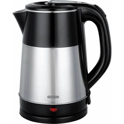 Termomax Електрическа кана Termomax TK2066D, Мощност 1500W, Капацитет 1.8 л, Неръждаема стомана, Сребрист с черен (KT-1008681)
