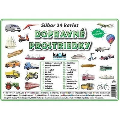 Súbor 24 kariet - dopravné prostriedky