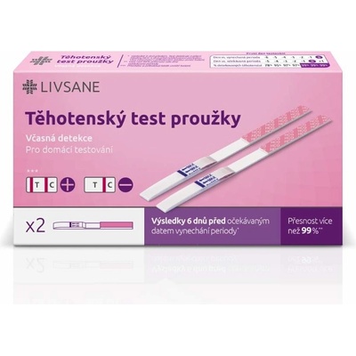 Livsane Test těhotenský včasný proužky 2 ks