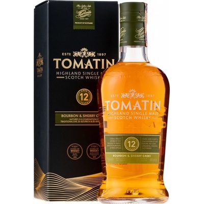 Tomatin 12y Bourbon & Sherry Casks 43% 1 l (kartón)