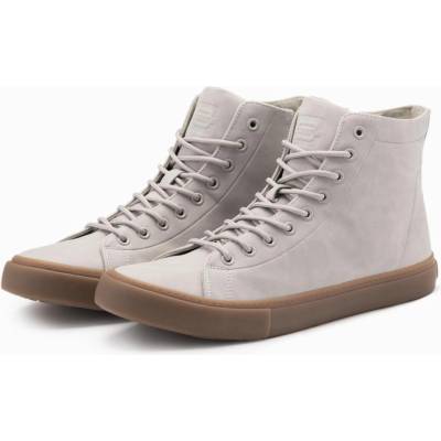 Ombre Men's ankle sneakers with rubber sole ash šedá