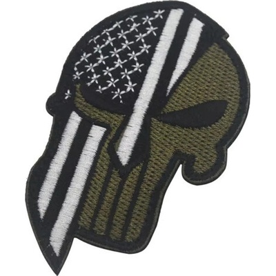 WARAGOD Vyšívaná nášivka Punisher, USA čierna