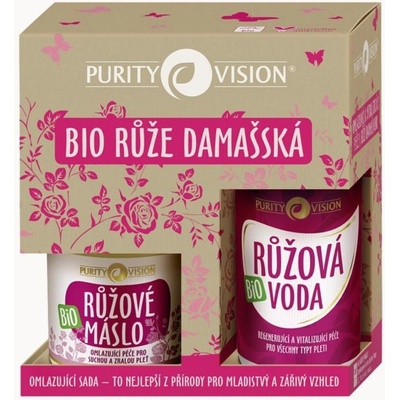 Purity Vision Rose ružová voda 100 ml + maslo z ruže 120 ml darčeková sada