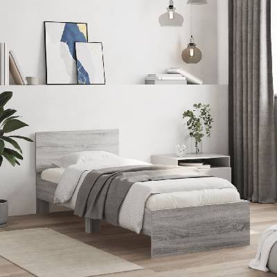 vidaXL 838664 Rám postele s čelem kompozitní dřevo / barva šedá sonoma