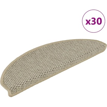 vidaXL Самозалепващи стелки за стълби сизал 30 бр 65x21x4 см (3365875)
