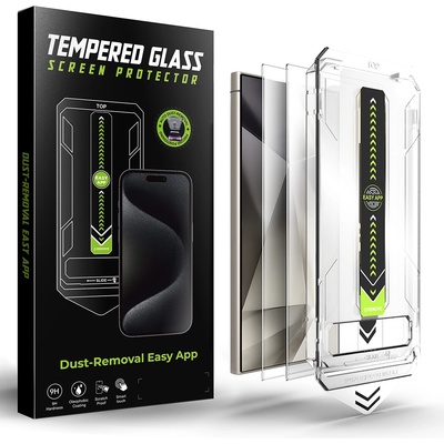 Techsuit Протектор за Samsung Galaxy S24 Ultra - Techsuit - [Съвместим с отключване с пръстов отпечатък] TitanGlass CrystalHD (2 броя) - Прозрачен