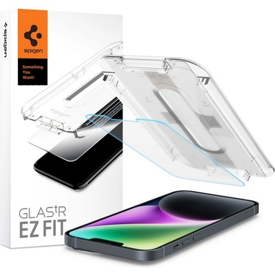 Стъклен протектор за дисплей на iPhone 13 / 13 Pro / 14 / 16e от Spigen Glas. TR " Ez Fit" - Прозрачен (8809811853766)
