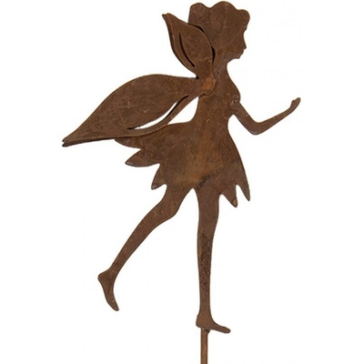 Rustikální rezavý zápich zahradní víla Fairy Rust - 9*1*42 cm - Clayre & Eef
