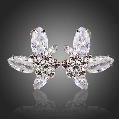 Francesca Petrucci náušnice Swarovski Elements Abriasa E0136 Bílá/čirá