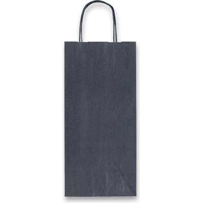 Papírová taška Allegra, 140 x 85 x 390 mm, na lahev, modrá