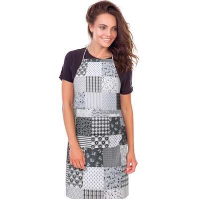 Bellatex Kuchyňská zástěra ADÉLA zástěra 67x84 cm Patchwork šedá