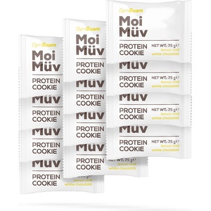 GymBeam MoiMüv Protein Cookie 12 x 75 g лимон и бял шоколад