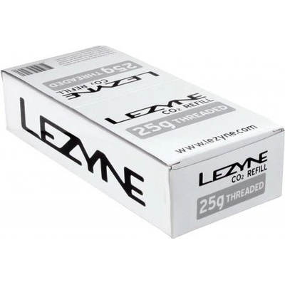 Lezyne CO2 bombička 25G - 5 PACK Silver/ W/B Sticker (4712805976232)