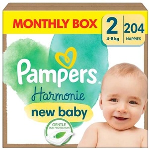 Pampers Harmonie месечен пакет пелени 4-8 кг Mini 2 (204 бр. ) (81754105)