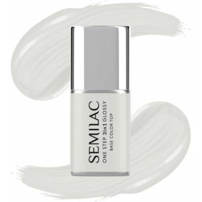 Semilac One Step Glossy 3v1 hybridní lak na nehty S110 The White 7 ml