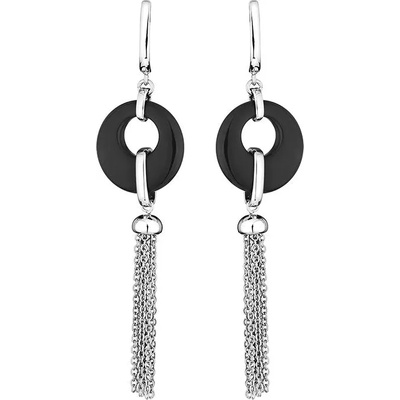 Swan Сребърни обици с оникс GL1733E Swan