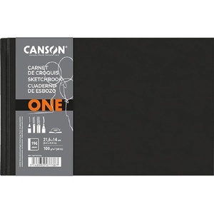 Canson One 21, 6x14 cm, лежаща, 100 g/m2, лепена бяла хартия за рисуване C31200L025 (C31200L025)