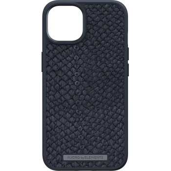 Njorð byELEMENTS Калъф Njord - Salmon Leather MagSafe, iPhone 14 Plus, черен (9596)