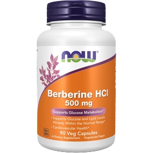 NOW NOW Berberine HCI 500 mg, 90 vegan capsules