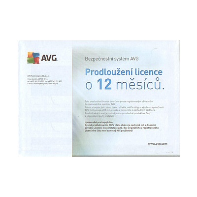 AVG Internet Security, 1 lic. 1 rok update (ISCEN12OCZR001)