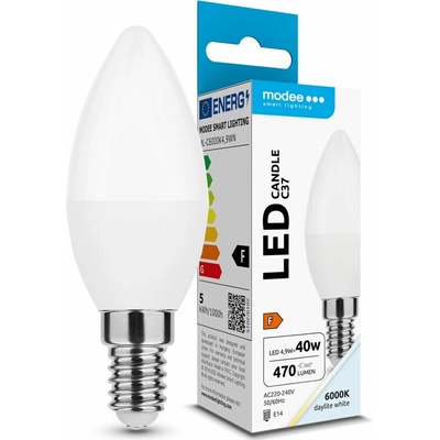 Modee Lighting LED Candle žiarovka C37 4,9W E14 470 lm, studená biela ML-C6000K4,9WN