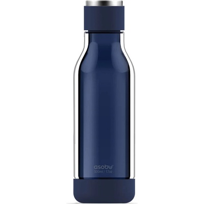 Asobu 500 мл синя двустенна бутилка от стъкло-тритан asobu от серия inner peace