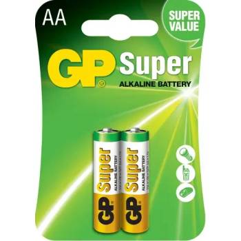 GP Batteries Алкална батерия gp super lr6 aa, 2 бр. в опаковка, 1.5v, gp15a (gp-ba-15a-u2)