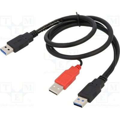 Delock 82908 USB 2.0 USB 3.0 USB A vidlice x3 0,6m černý