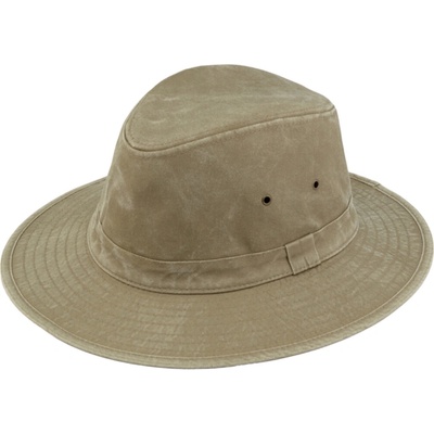 Fiebig bavlněný klobouk washed cotton nemačkavý UV ochrana béžový