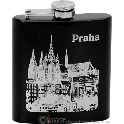 Kapesní ocelová nerezová lahev 6oz PRAHA 97110 175 ml
