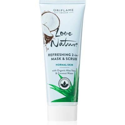 Oriflame Love Nature Aloe Vera & Coconut Water пилинг и маска с освежаващ ефект 75ml