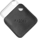 FIXED kožený obal s karabínou pre AirTag čierny FIXWAT-C2-BK