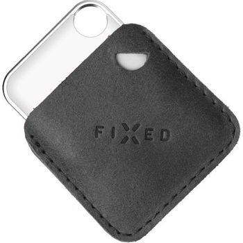 FIXED kožený obal s karabínou pre AirTag čierny FIXWAT-C2-BK