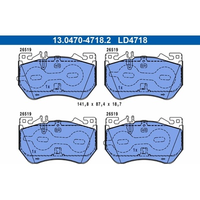 Sada brzdových platničiek kotúčovej brzdy ATE Ceramic 13.0470-4718.2
