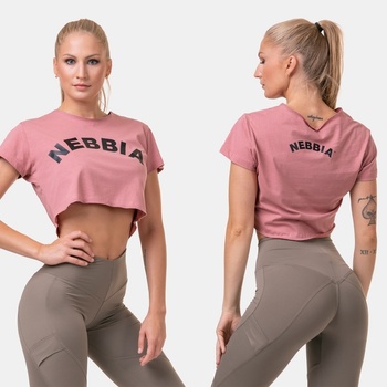 Nebbia Voľný Crop Top Fit and Sporty 583 old rose