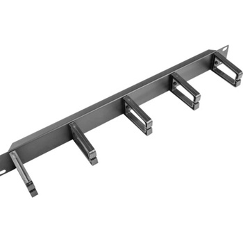 Lanberg 19" cable management panel w. 5 plastic holders 1U - type b, black (AK-1202-B)